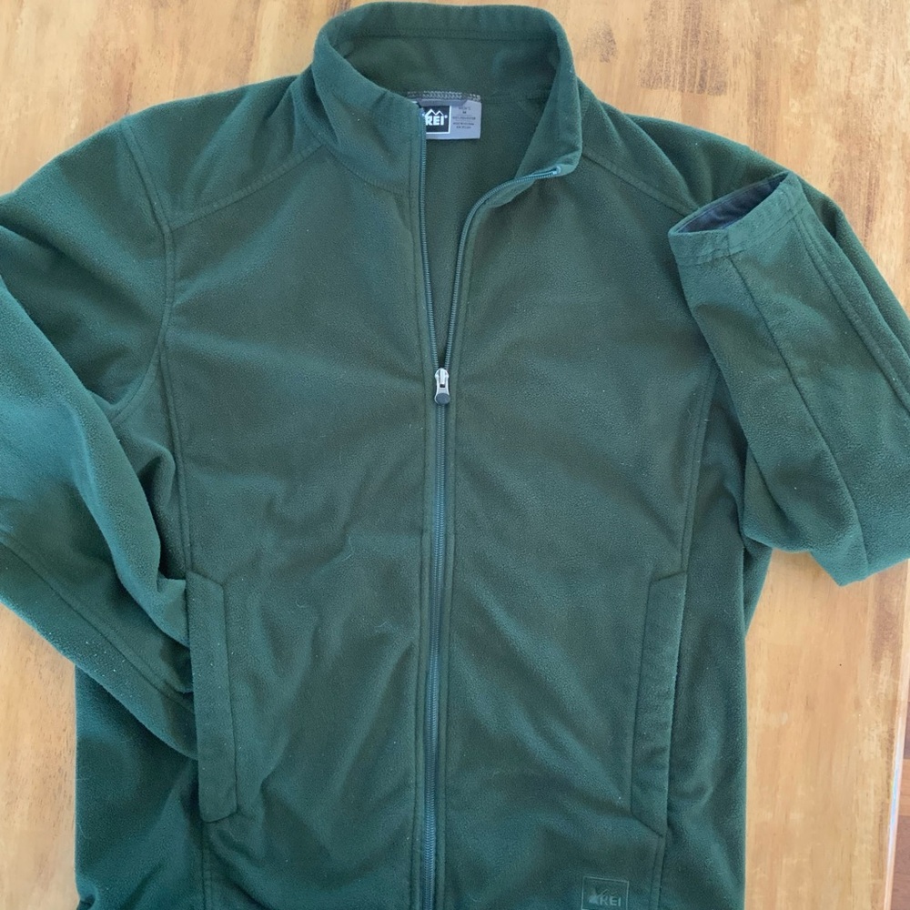 REI Forest Green Zip Up Fleece Jacket